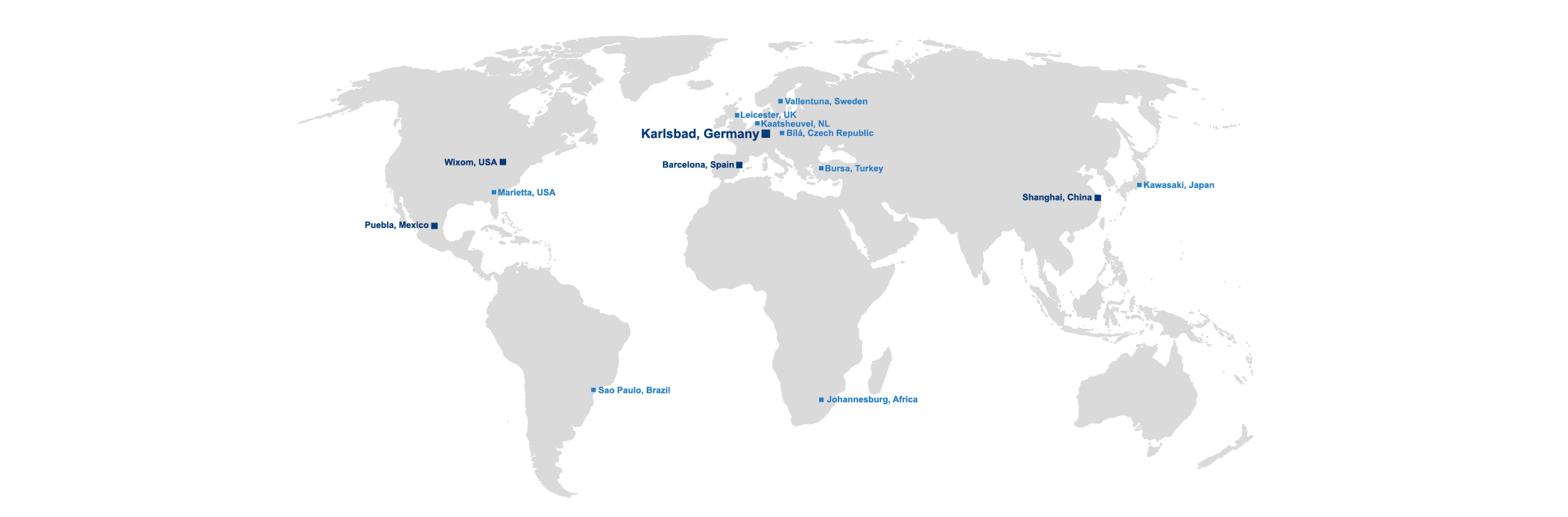 World Map with locations of sonotronic
