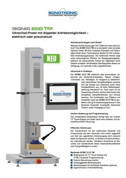 Standardmaschine iSONIC ECO TM Ultraschall Schweißen